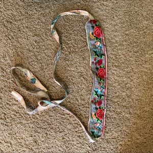 Johnny Was Tie Embroidered Belt OS